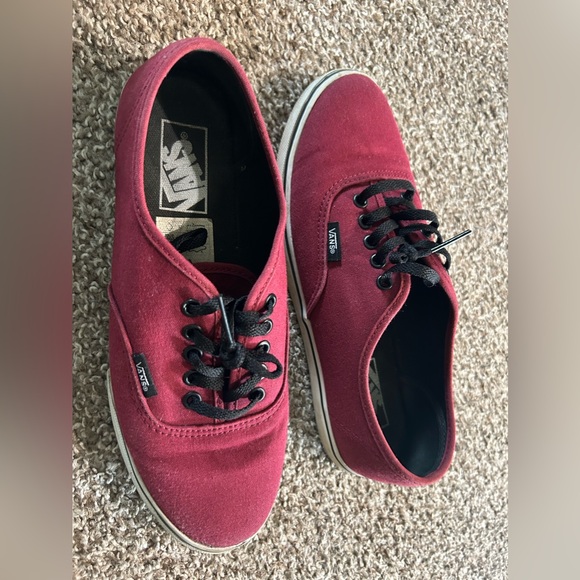 ‼️SOLD‼️Burgundy Vans Shoes women’s 8 men’s 6.5 - Picture 1 of 5